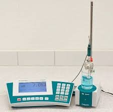 What is the operating principle behind a pH meter?